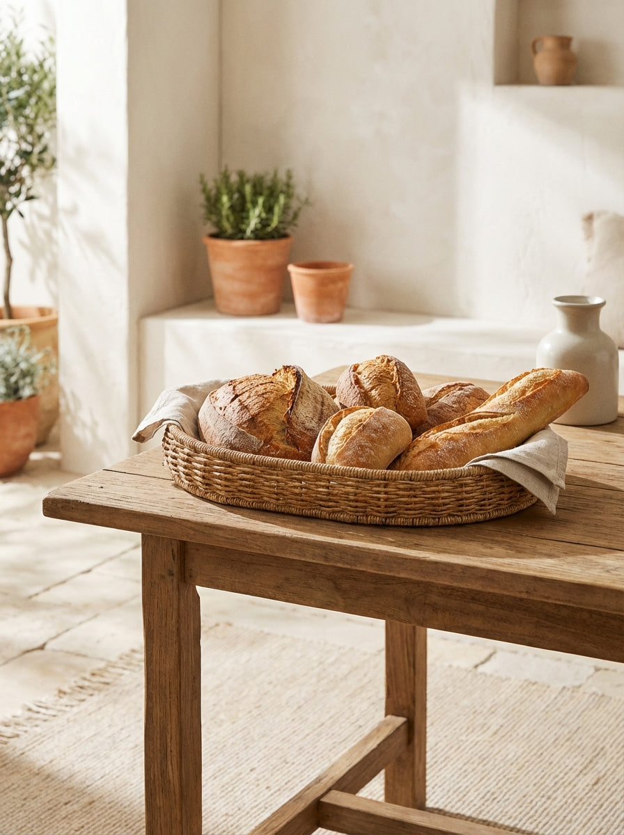 Dining Accessories Bread Basket | Oval Rattan Style