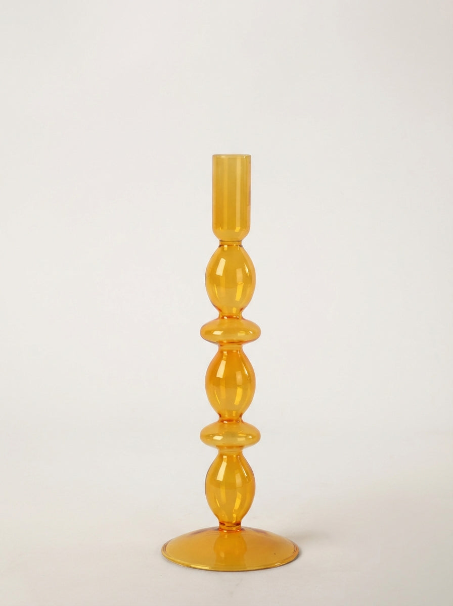 Dining Accessories Glass Candle Holder | Amber